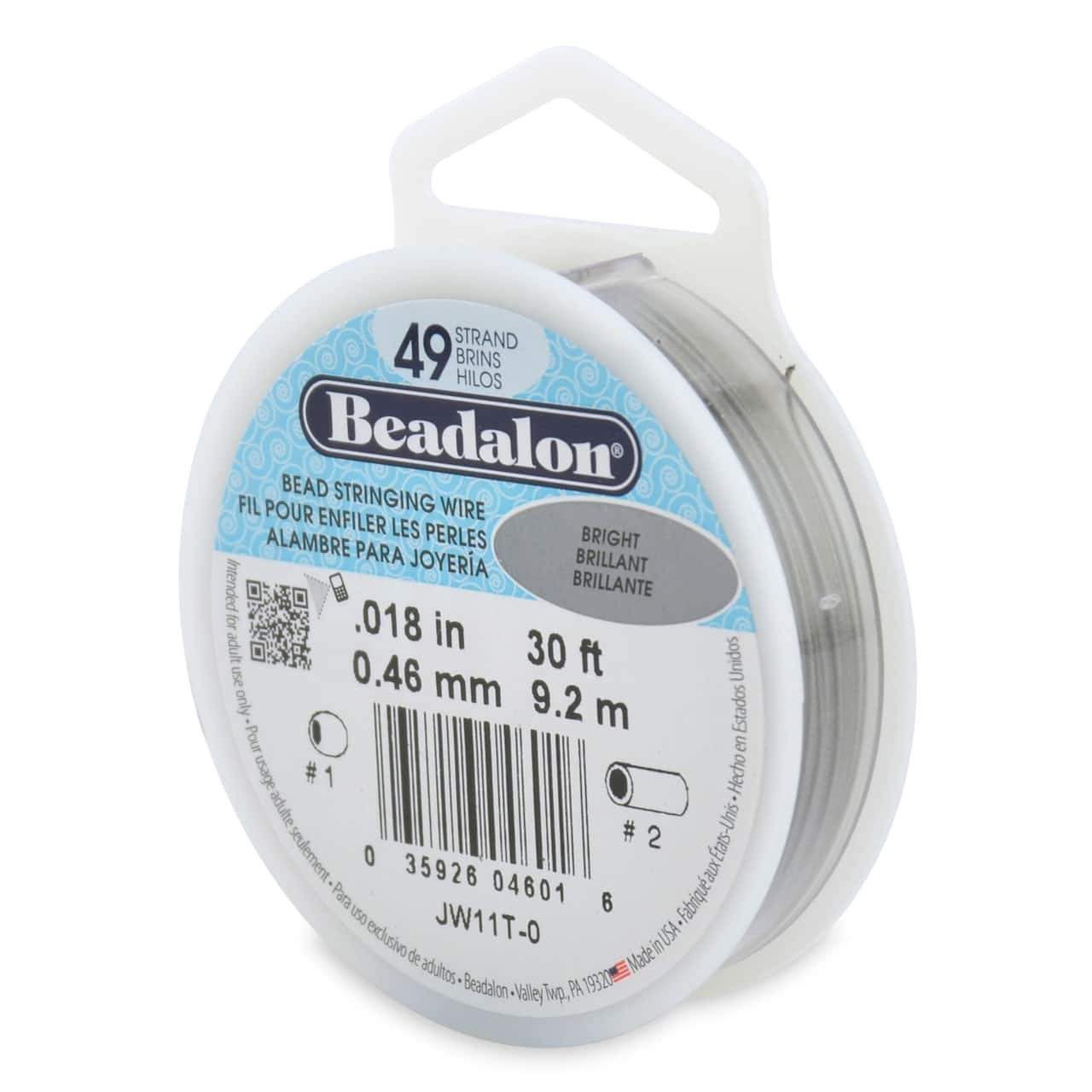 6 Pack: Beadalon® 0.46mm Bright 49 Strand Bead Stringing Wire, 30ft.